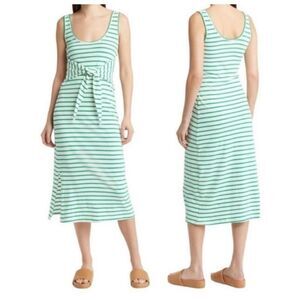 NWT Rails Meg Stripe Tie Waist Cotton Green Dress Size 2X